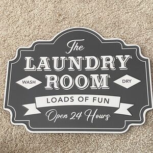 Gray Laundry Room Sign - Open 24 Hours